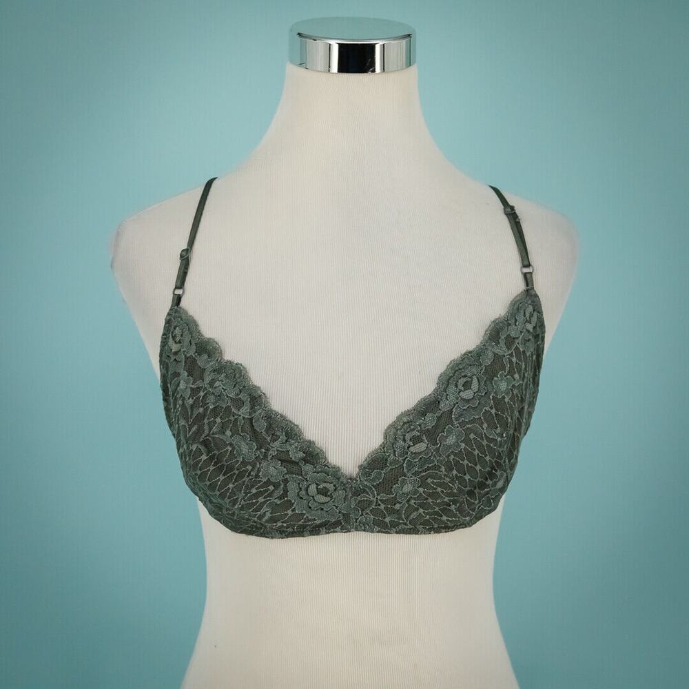 Intimately Free People Size Large L Gray Lace Strappy Wireless Bralette Bra